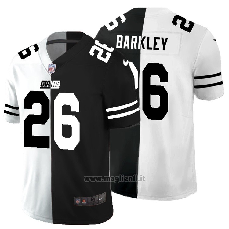 Maglia NFL Limited New York Giants Barkley White Black Split